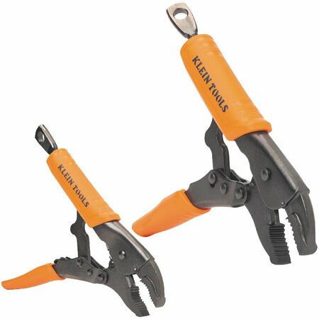 KLEIN TOOLS Curved Jaw Locking Pliers Set, 7-inch and 10-inch, 2-Piece 38660